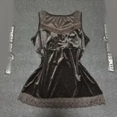 ドット柄　レースキャミソール　フェアリーグランジ　森ガール　平成ギャル　ゴスロリ