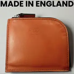 シンプソンロンドン イギリス製 ミニ財布 レザー 茶 タン 本革 コインケース