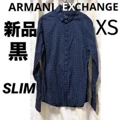 新品ARMANI EXCHANGE黒プリントSLIMボタンダウンシャツXSのサムネイル