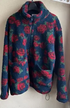 Jouetie ボアジャケット 花柄 ネイビー