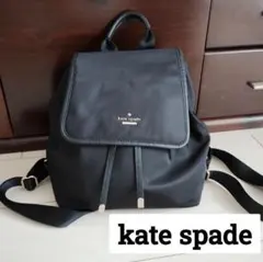 kate spade ケイトスペード リュック ナイロン 黒 巾着型