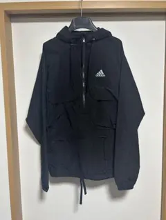 adidas アディダス ハーフジップ ウィンドブレーカー ブラック