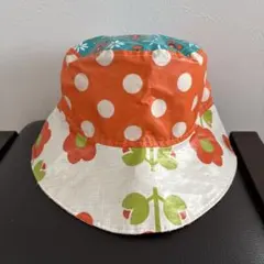 オレンジの水玉模様 バケットハット〜
