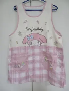 My Melody エプロン ピンク チェック柄 保育士 M～L　美品のサムネイル