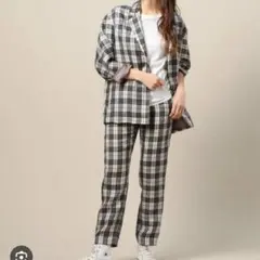 ビューティーアンドユース　春夏　セットアップ　パンツ　チェック　Ｓ