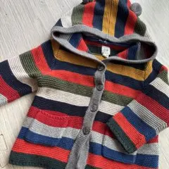 フード付きニットセーター マルチカラー