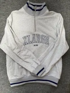 X-LARGE グレー ハーフジップスウェット