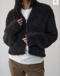 【AZUL】Wジップシャギーニットカーディガン