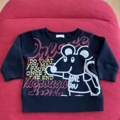 80サイズ　トレーナー　長袖　裏起毛　男　女　ベビー　黒　秋　冬　ねずみ　レア