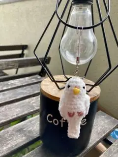【モフモフキーホルダー】セキセイインコ◆アルビノ