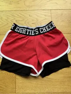 EIGHTIE'S CHEER ショートパンツ レッド ブラック YLのサムネイル