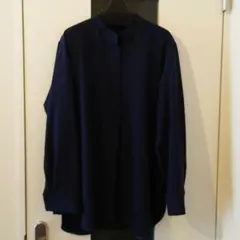 COUP DE CHANCE クードシャンス バンドカラーシャツ 40 ネイビー