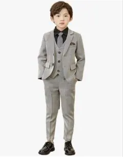 ZZ.LUXI グレー ストライプ スーツ 150cm