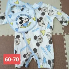 ミッキーマウス ロンパーススタイセット 60-70cm