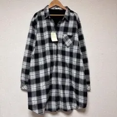 大きいサイズ　裏起毛、フランネルチェックシャツワンピ　新品タグ付き 4Lサイズ