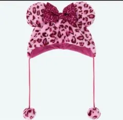 ピンク　ヒョウ柄　ミニーちゃん　ファンキャップ　ディズニー