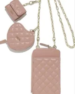 FURFUR キルティング3SETマルチショルダー ピンク