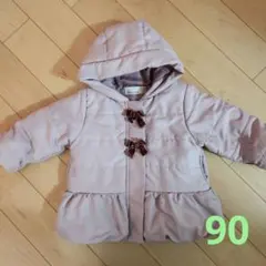 フード付き薄紫色キルティングアウター