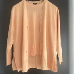 ピンク カーディガン セーターニットアンサンブル