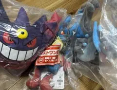 ポケモン一番くじ　メガシンカ　メガルカリオ　メガリザードンX　メガゲンガー　3点