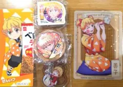 鬼滅の刃　我妻善逸　くら寿司　缶バッジ　消しゴム　チャーム　ナムコ限定カード