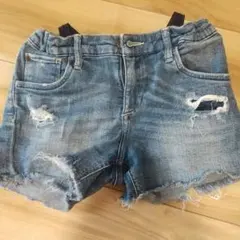 デニムショーツ ダメージ加工 カジュアル