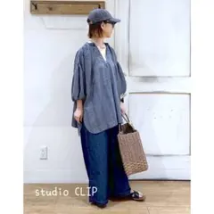 【 studio CLIP 】 シアーチェックチュニックワンピース
