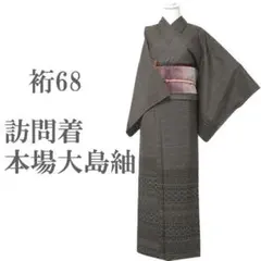 本場大島紬 訪問着 袷 7マルキ 一元式 三越 裄68 Ｌ 新古品 sn1996のサムネイル