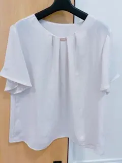 INGNI イング　シフォン　ブラウス　きれいめ　おしゃれ　白　ホワイト　半袖
