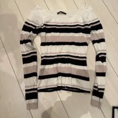 BELIEVE ストライプ柄 長袖ニット Mサイズ