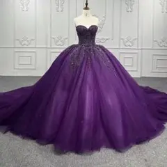 パープル 紫 ドレス カラードレス