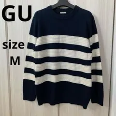 GUネイビーとホワイトボーダー セーター Mサイズ