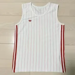 ◆【adidas】タンクトップ ノースリーブ ホワイト メンズ XLのサムネイル