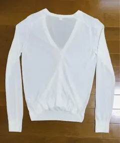 UNIQLO ユニクロ シアーライト Vネックカーディガン ホワイト Lサイズ