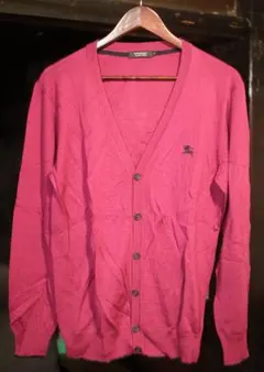 くまBURBERRY BLACK LABEL ネイビーピンクカーディガン BURBERRY BLACK LABEL ネイビーピンクカーディガン バーバリー