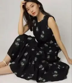 ジャスグリッティー 花柄刺繍ワンピース　0