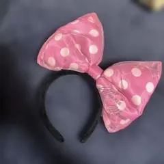 TDRミニーマウス 水玉リボンピンクカチューシャ