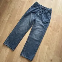 ブルー ワイドレッグデニム ストレート