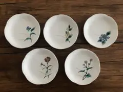 【新品】有田焼 西山窯 白磁 牡丹 皿・小鉢揃 各5客 2箱 全20個 木箱付 有田焼 西山窯 四季の移り 中鉢揃 5枚セット 小鉢 銘々皿 色絵 花柄 共