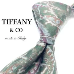 ★【極美品】 TIFFANY&CO 総柄 ネクタイ グリーン オシャレ 綺麗めのサムネイル