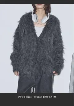 【美品】AnchorSmithシャギーニット　Vネックカーディガン　ブラ