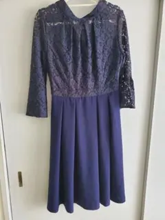 ネイビー レース Aラインドレス