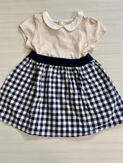 プティマインネイビーチェックワンピース 95cm