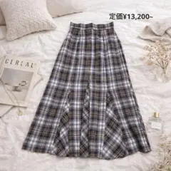 ♡And Couture♡ 長襬裙 魚尾 格紋 羊毛混