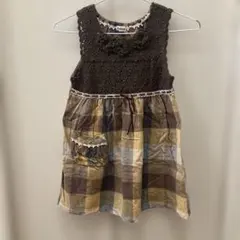 キッズ　夏服　夏物　ジェモー　ノースリーブ　ワンピース チェック柄　110cmのサムネイル