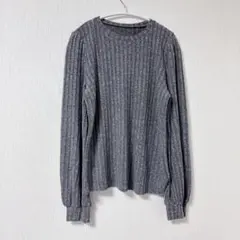 SHEIN/グレー/リブ編み/長袖/ニット/レディース/
