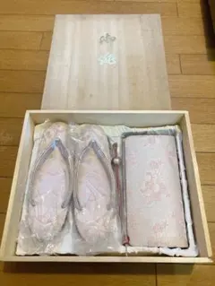 御苑 草履バッグセット 和装小物 ピンク 桜柄 未使用品