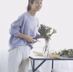 【新品未使用】スタジオクリップ　ニット プルオーバー　サックス　Lサイズ