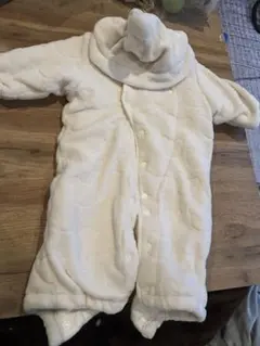 ホワイト フード付きベビーアウター