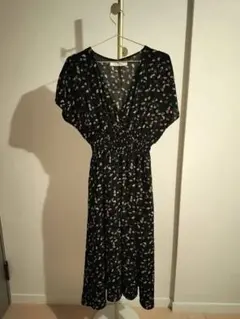 Ray Cassin レイカズン 花柄シフォンワンピース Fサイズ ブラック
